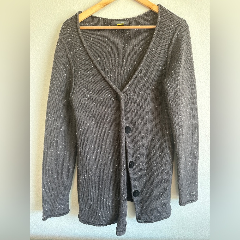 Cabela's Charcoal Button-Up Chunky Cardigan